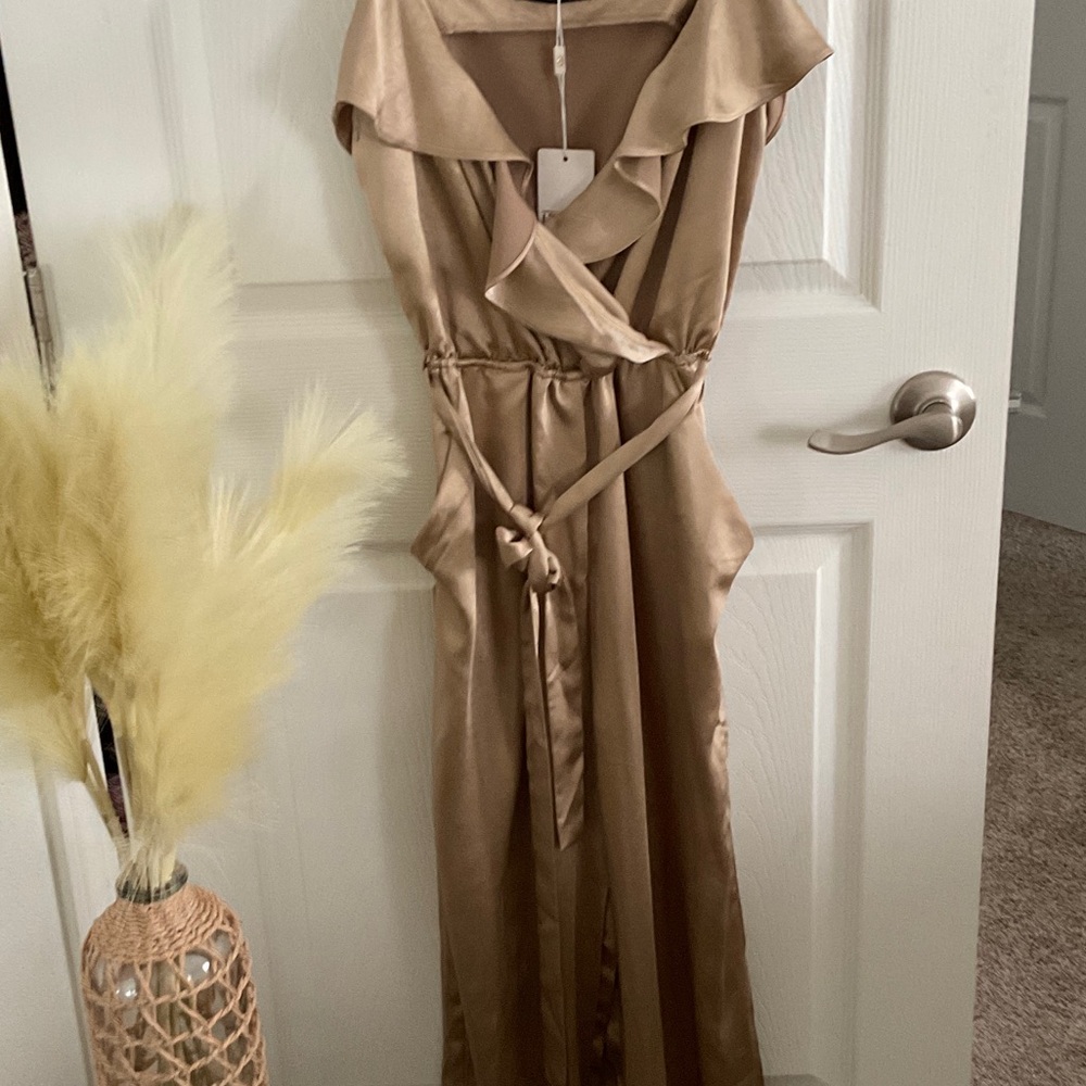 Elegant Satin Wrap Dress